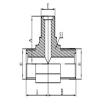 METRIC MALE O-RING BULKHEAD BRANCH TEE