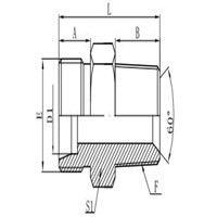 METRIC MALE 24°H.T./BSPT MALE 60°