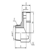 90°METRIC MALE 24°L.T./NPT MALE 60°