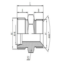 METRIC MALE 24°SEAL L.T./BSP MALE DOUBLE 60°SEAT BONDED SEAL