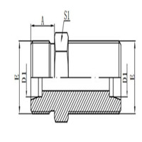 METRIC MALE 24°H.T. BULKHEAD