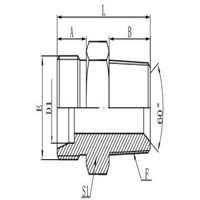 METRIC MALE 24°L.T./BSPT MALE 60°