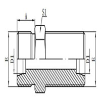 METRIC MALE 24°L.T. BULKHEAD