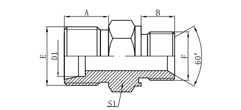 METRIC MALE 24°H.T./60°CONE CAPTIVE SEAL