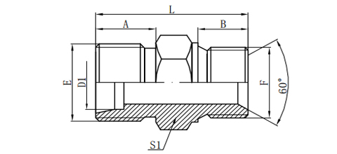 METRIC MALE 24°L.T./60°CONE BONDED SEAL