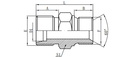 METRIC MALE 24°H.T./60°CONE BONDED SEAL