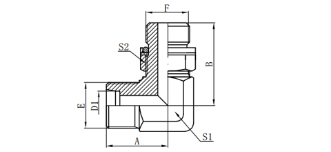 90°METRIC MALE 24°L.T. ADJUSTABLE STUD