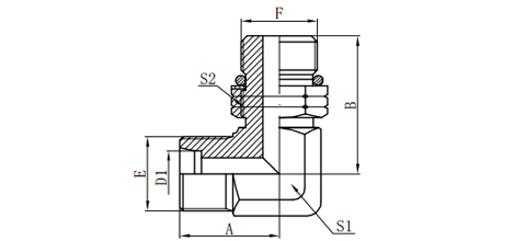 90°METRIC 24°L.T./SAE MALE ADJUSTABLE STUD