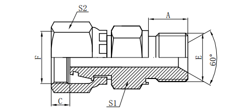 METRIC THREAD /METRIC FEMALE 24°CONE O-RING SEAL L.T.