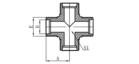 METRIC MALE 24°L.T. CROSS