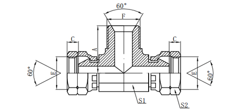 BSP FEMALE 60°CONE/ BSP MALE 60° BRANCH TEE