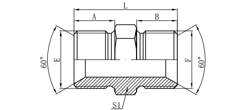 BSP MALE DOUBLE FOR 60°SEAT BONDED SEAL