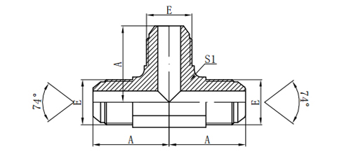 METRIC MALE 74°CONE TEE