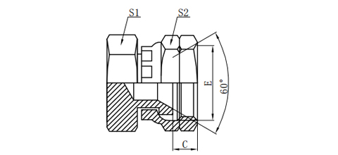 JIS GAS FEMALE 60°SEAT PLUG