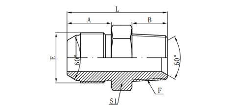 JIS METRIC MALE60°CONE/BSPT MALE