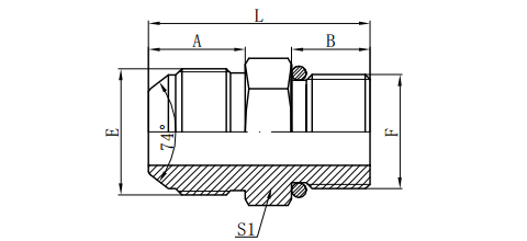 METRIC 74°CONE/BSP MALE O-RING