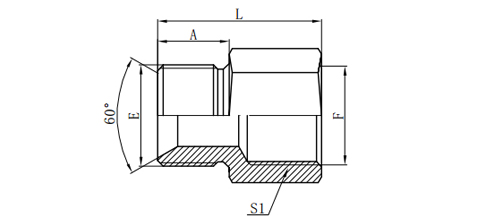 BSP MALE DOUBLE FOR 60°SEAT BONDED SEAL/BSP FEMALE