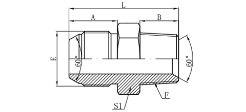 JIS GAS MALE 60°CONE/BSPT MALE