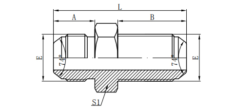 METRIC MALE 74°CONE BULKHEAD