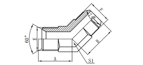 45°BSP MALE 60°SEAT/ JIC MALE 74°CONE