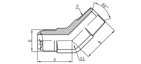 45°METRIC MALE 74°CONE/NPT MALE