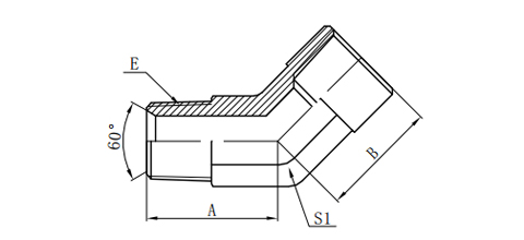 45°NPT MALE/NPT FEMALE