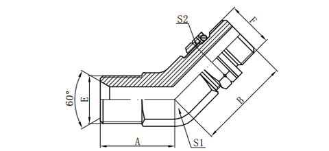 45°BSP MALE 60°SEAT/BSP MALE O-RING ADJUSTABLE STUD END