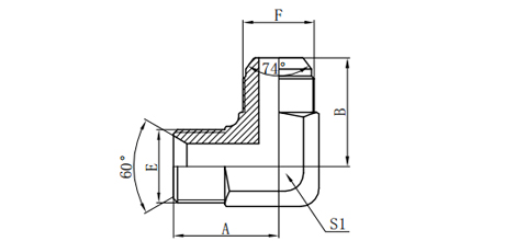 90°BSP MALE 60°SEAT/ JIC MALE 74°CONE