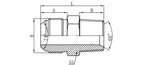 METRIC MALE 74°CONE/BSPT MALE