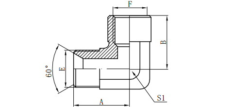 90°BSP MALE 60°SEAT/BSP FEMALE