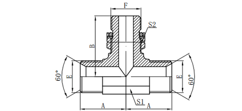 BSP MALE 60°SEAT/BSP MALEO-RING ADJUSTABLE STUD END BRANCH TEE