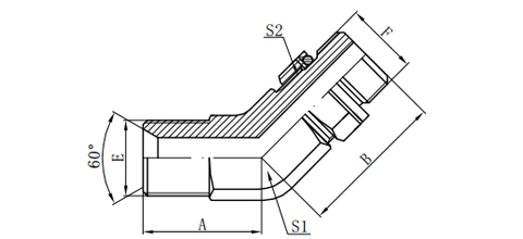 45°BSP MALE 60°SEAT/ METRIC MALE 0-RING