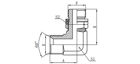 90°BSP MALE 60°SEAT/BSP MALE O-RING ADJUSTABLE STUD END