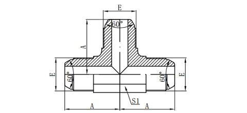 JIS METRIC MALE60° CONE TEE