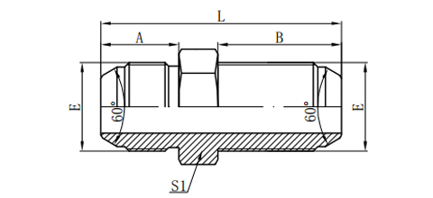 JIS GAS MALE 60°CONE BULKHEAD