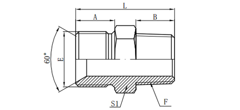 BSP MALE DOUBLE FOR 60°SEAT BONDED SEAL/BSPT MALE