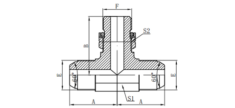 JIS METRIC MALE/BSP MALE O-RING ADJUSTABLE STUD BRANCH TEE