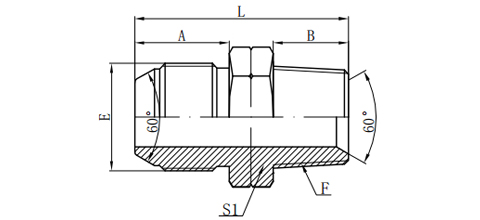 JIS GAS MALE 60°CONE/NPT MALE