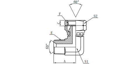 90°NPT MALE/NPSM FEMALE 60°CONE