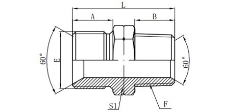 BSP MALE DOUBLE FOR 60°SEAT BONDED SEAL/NPT MALE