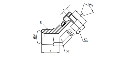 45°NPT MALE/NPSM FEMALE 60°CONE