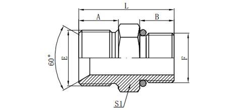 BSP MALE DOUBLE FOR 60°SEAT BONDED SEAL/METRIC MALE L-SERIES