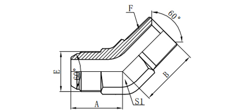 45°JIS GAS MALE 60°CONE/BSPT MALE