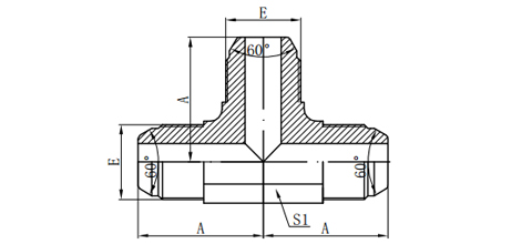 JIS GAS FEMALE 60°SEAT TEE