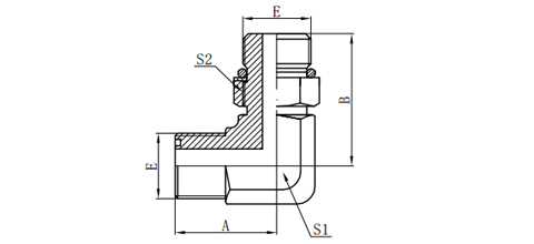 90°ORFS MALE O-RING/ METRIC MALE ADJUSTABLE STUD END