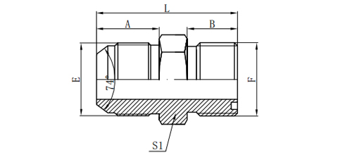 JIC MALE 74°CONE/ORFS MALE