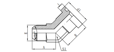 45°JIC MALE 74°CONE/L-ERIES FLANGE