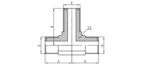 ORFS MALE O-RING BULKHEAD BRANCH TEE