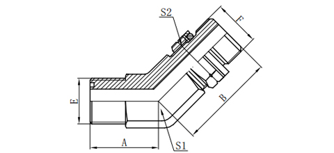 45°ORFS MALE O-RING/ BSP MALE O-RING