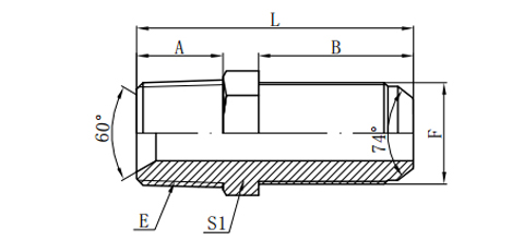 NPT MALE/JIC MALE 74°CONE BULKHEAD